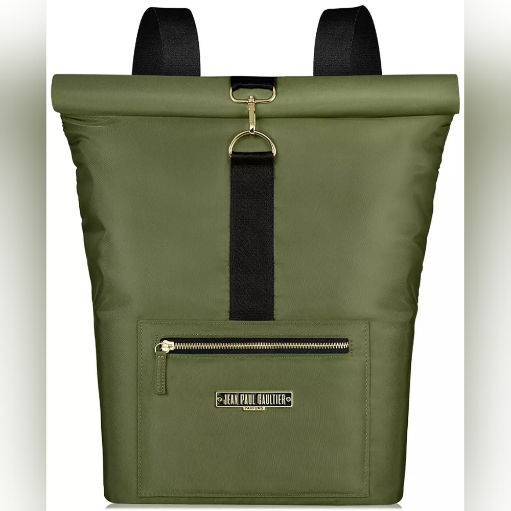 JEAN PAUL GAULTIER Parfums Green Nylon Travel Weekend Backpack NEW